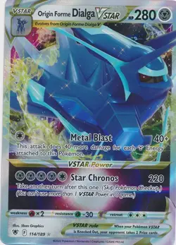 Origin Forme Dialga VSTAR 114/189 Ultra Rare Astral Radiance Pokemon TCG - Image 1