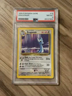 1999 POKEMON BASE SET UNLIMITED #18 DRAGONAIR PSA 8 - Image 1