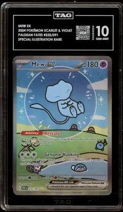 Pokemon Mew ex Paldean Fates Special Illustration Rare #232 TAG 10 Gem Mint - Image 1