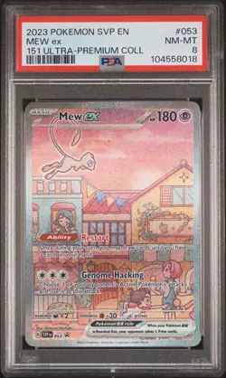 2023 POKEMON SVP EN-SV BLACK STAR PROMO 151 ULTRA-PREM COLL #053 MEW EX PSA 8 - Image 1