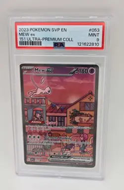 2023 POKEMON SVP EN-SV BLACK STAR PROMO 151 ULTRA-PREM COLL #053 MEW EX PSA 9 - Image 1
