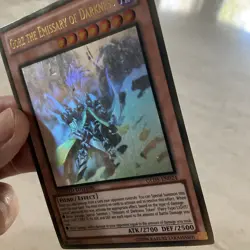 Yugioh Gorz the Emissary of Darkness Hologram Card Gold Ghost Rare - Image 1