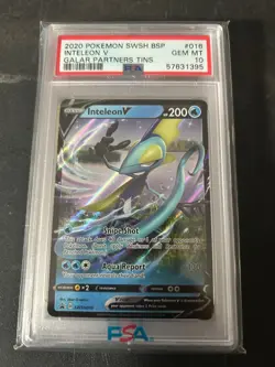 2020 Pokemon SWSH BSP Inteleon V Galar Partner Tins #016 PSA Gem Mint 10 English - Image 1