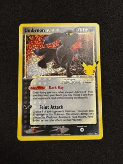 Pokemon TCG Umbreon Gold Star 17/17 Celebrations 25th Classic Collection NM - Image 1