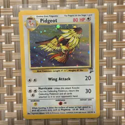 Pokemon TCG Pidgeot Base Set 2 Holo Unlimited Rare Card 14/130 LP SWIRL - Image 1