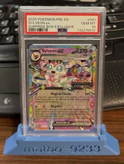 Pokemon Prismatic Evolutions Sylveon ex 041/131 Surprise Box Stamped PSA 10 - Image 1