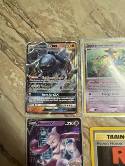 Pokemon Lot of 8 Cards GX V Vintage Holo Ultra Rare Cards Zapdos Mewtwo Deoxys - Image 4