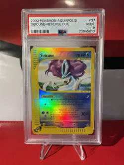 Pokemon Aquapolis Suicune 37/147 REVERSE HOLO PSA 9 MINT - Image 1