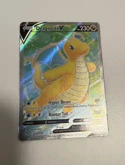 Pokemon TCG Dragonite v Full Art Holo Ultra Rare Card Pokemon Go 076/078 - Image 1