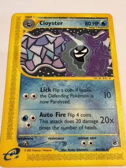 2002 pokemon expedition CLOYSTER #42 L/P NM - Image 1