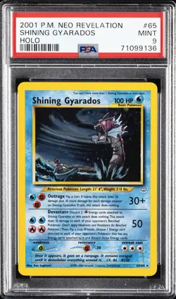2001 POKEMON NEO REVELATION #65 SHINING GYARADOS-HOLO PSA 9 - Image 1