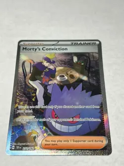Morty's Conviction 211/162 Special Illustration Rare Temporal Forces Pokemon NM - Image 1