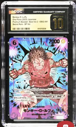 2025 One Piece EB02 Best 061 Monkey D Luffy CGC 10 PRISTINE BLACK LABEL - Image 1