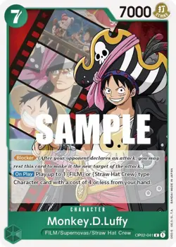 MONKEY.D.LUFFY OP02-041 PARAMOUNT WAR ONE PIECE (RARE, NM) - Image 1