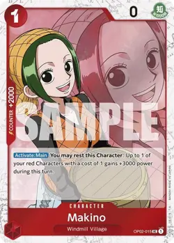 MAKINO OP02-015 UC UNCOMMON PARAMOUNT WAR ONE PIECE (JOLLY ROGER FOIL, NM) - Image 1