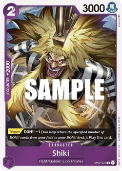 SHIKI OP02-075 PARAMOUNT WAR ONE PIECE (RARE, NM) - Image 1