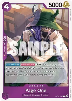 PAGE ONE OP01-112 ROMANCE DAWN ONE PIECE (RARE, NM) - Image 1