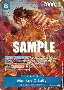 MONKEY D. LUFFY OP02-062 PARAMOUNT WAR ONE PIECE *ENGLISH, ALTERNATE/ALT ART, NM - Image 1