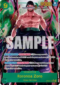 RORONOA ZORO OP06-118 WINGS OF THE CAPTAIN ONE PIECE (ALTERNATE ART SEC, NM) - Image 1