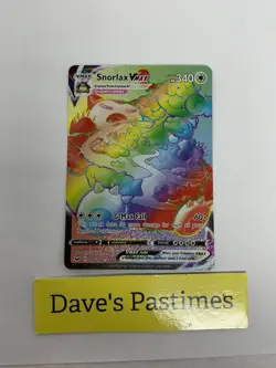 Pokemon TCG Snorlax VMAX Holo Secret Rare Card Sword & Shield 206/202 - Image 1
