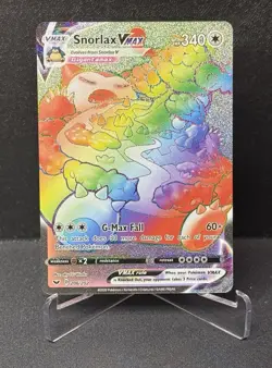Pokemon TCG Snorlax VMAX Holo Secret Rare Card Sword & Shield 206/202 - Image 1