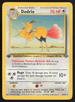 Pokemon TCG | Dodrio 34/64 | Uncommon | Jungle | 1st Edition Moderately Played - Image 2