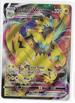 Zeraora VMAX - 054/159 - Pokemon Crown Zenith Sword & Shield Full Art Card NM - Image 1