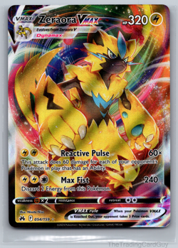 Zeraora VMAX 054/159 Ultra Rare Pokemon TCG Crown Zenith NM - Image 1