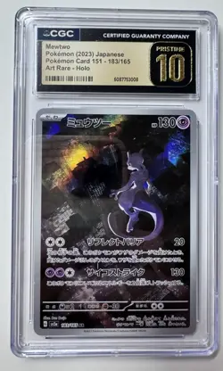 CGC 10 Pristine ✨ Mewtwo 183/165 Holo AR 151 sv2a Pokemon Card Japanese - Image 1
