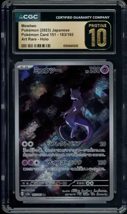 CGC 10 Pristine Mewtwo 183/165 Holo AR 151 sv2a Pokemon Card Japanese - Image 1