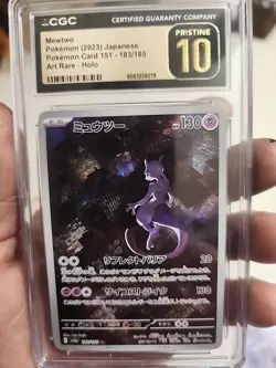 ✨✨ CGC 10 Pristine Mewtwo 183/165 AR Art Rare 151 sv2a Pokemon Card - Image 1