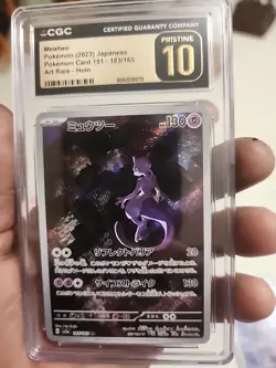 ✨✨ CGC 10 Pristine Mewtwo 183/165 AR Art Rare 151 sv2a Pokemon Card - Image 2