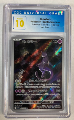 ✨✨ CGC 10 Pristine Mewtwo 183/165 AR Art Rare 151 sv2a Pokemon Card - Image 1