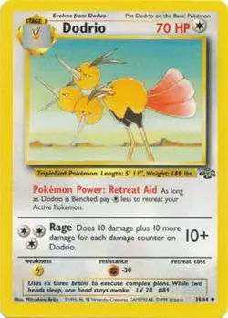 Dodrio 34/64 Jungle Set Vintage 1999 Pokemon Card - Image 1