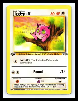 💥 Pokemon Jigglypuff Jungle Set 1st Edition Stamp # 54/64 Vintage Card 1999 - Image 1