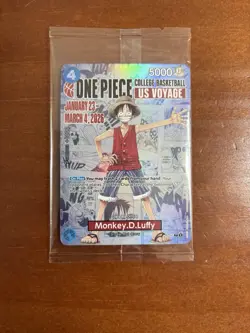 One Piece Monkey.D.Luffy US Voyage College Basketball Promo Card *SEALED* - Image 1