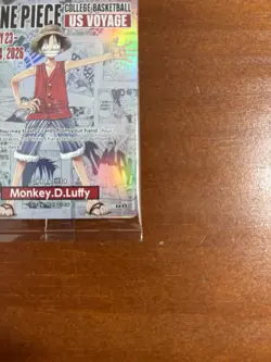 One Piece Monkey.D.Luffy US Voyage College Basketball Promo Card *SEALED* - Image 3