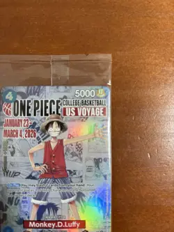 One Piece Monkey.D.Luffy US Voyage College Basketball Promo Card *SEALED* - Image 4
