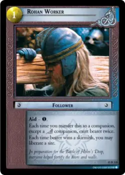 LOTR TCG HUNTERS Rohan Worker 15R135 LP/NM a Top Shelf Card - Image 1