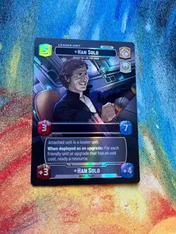 Han Solo, Never Tell Me The Odds, FOIL Showcase, Star Wars Unlimited leader card - Image 1