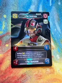 Poe Dameron - I Can Fly Anything, FOIL Showcase, Star Wars Unlimited leader card - Image 1