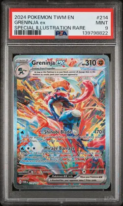 2024 POKEMON TWM EN-TWILIGHT MASQUERADE #214 GRENINJA EX PSA 9 - Image 1