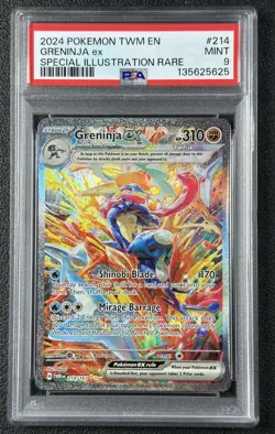GRENINJA EX PSA 9 2024 POKEMON SV TWILIGHT MASQUERADE - TWM EN #214/167 SIR 625 - Image 1