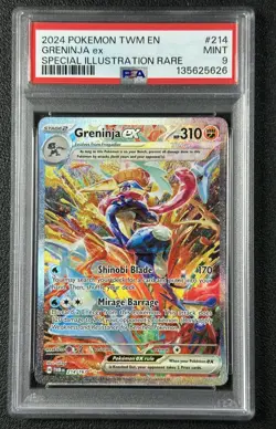 GRENINJA EX PSA 9 2024 POKEMON SV TWILIGHT MASQUERADE - TWM EN #214/167 SIR 626 - Image 1