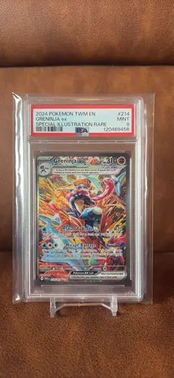 2024 POKEMON TWM EN-TWILIGHT MASQUERADE #214 GRENINJA EX PSA 9 - Image 1
