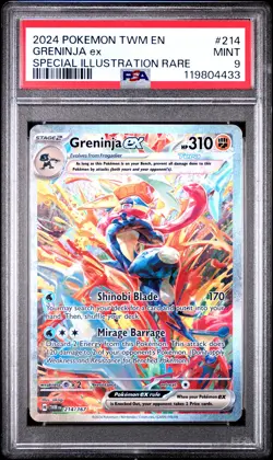 2024 POKEMON TWM EN-TWILIGHT MASQUERADE #214 GRENINJA EX PSA 9 - Image 1