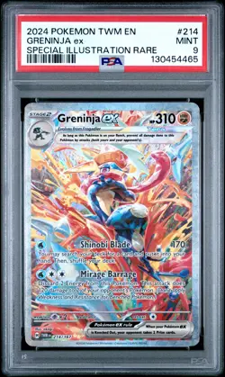 2024 POKEMON TWM EN-TWILIGHT MASQUERADE #214 GRENINJA EX PSA 9 - Image 1