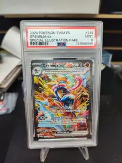 2024 POKEMON TWM EN-TWILIGHT MASQUERADE #214 GRENINJA EX PSA 9 - Image 1