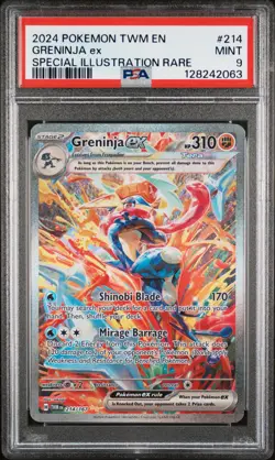 2024 POKEMON TWM EN-TWILIGHT MASQUERADE #214 GRENINJA EX PSA 9 - Image 1