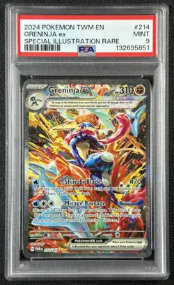 GRENINJA EX PSA 9 2024 POKEMON SV TWILIGHT MASQUERADE - TWM EN #214/167 SIR 5851 - Image 1